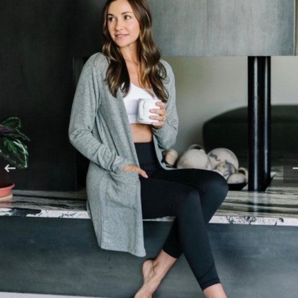 ZYIA Sweaters - ZYIA Active Lounge Boyfriend Cardigan XXXXL Army Green Open Front Slouchy SOFT